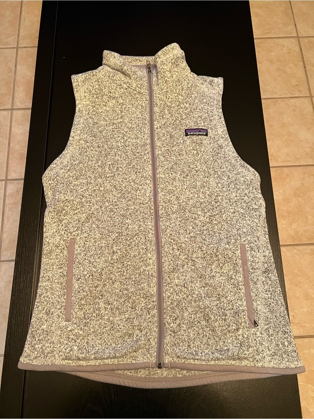 Patagonia Kids Heathered Light Gray Full-Zip Fleece Vest